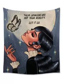 Ashley Baxter 1pc Slogan & Figure Graphic Tapestry - Multicolor - View 1