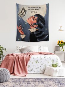 Ashley Baxter 1pc Slogan & Figure Graphic Tapestry - Multicolor - View 4