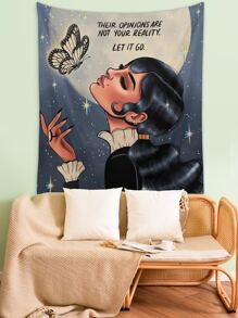 Ashley Baxter 1pc Slogan & Figure Graphic Tapestry - Multicolor - View 5