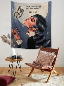 Ashley Baxter 1pc Slogan & Figure Graphic Tapestry - Multicolor - View 6