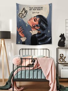 Ashley Baxter 1pc Slogan & Figure Graphic Tapestry - Multicolor - View 7