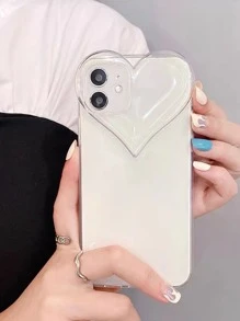 Clear Heart Phone Case - Clear - View 3