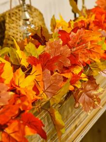 1 cái 170cm Vòng hoa lá phong cầu vồng giống như lụa cho bữa tiệc mùa đông Trang trí tủ tường trong nhà, Trang trí bàn ăn trung tâm, Trang trí nhà, Bọc tay vịn cầu thang, Trang trí cửa/cửa sổ ngoài trời, Giáng sinh - Nhiều màu - Xem 4