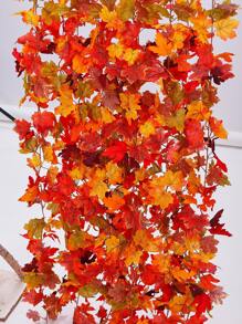 1 cái 170cm Vòng hoa lá phong cầu vồng giống như lụa cho bữa tiệc mùa đông Trang trí tủ tường trong nhà, Trang trí bàn ăn trung tâm, Trang trí nhà, Bọc tay vịn cầu thang, Trang trí cửa/cửa sổ ngoài trời, Giáng sinh - Nhiều màu - Xem 7