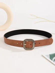 Boho 1pc Square Metal Buckle Belt Summer, School