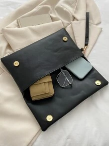 PU Square Bag Crocodile Embossed Elegant For Daily Life Portable Small Wallet,Business Casual Work,Business,Outdoors,Travel,Outings,Teacher's Day,Office,Teacher Gifts,Sports For Lady,For Women,For Female,White-Collar Workers Minimalist,Fashionable,Soft, Bag - Black - View 3