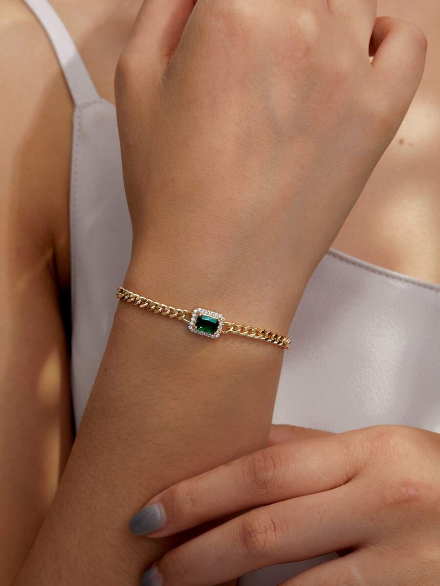 Vòng tay Khối Zirconia  Trang trí - Vàng - Xem 1