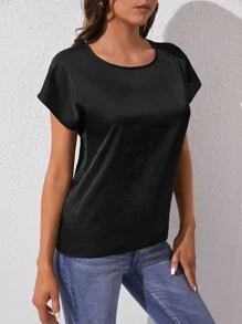 SHEIN Tall Batwing Sleeve Blouse - Black - View 4