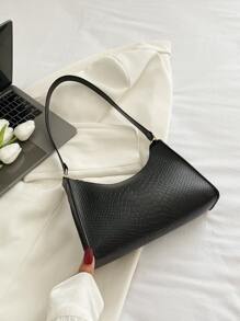 1 Miếng Hình cá sấu Da giả Bện Túi xách Túi đeo vai Đối với phụ nữ , Lý tưởng Đối với Mua sắm Và Quà tặng lễ hội - màu đen - Xem 1