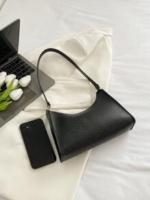 1 Miếng Hình cá sấu Da giả Bện Túi xách Túi đeo vai Đối với phụ nữ , Lý tưởng Đối với Mua sắm Và Quà tặng lễ hội - màu đen - Xem 7