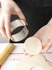 1 Bộ Dụng Cụ Cắt Bột Bằng Thép Không Gỉ, Dụng Cụ Cạp Bột Hình Tròn Cổ Điển Cho Nhà Bếp - Bạc - Xem 6