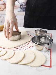 1 Bộ Dụng Cụ Cắt Bột Bằng Thép Không Gỉ, Dụng Cụ Cạp Bột Hình Tròn Cổ Điển Cho Nhà Bếp - Bạc - Xem 3