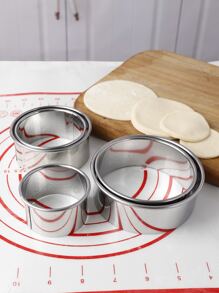 1 Bộ Dụng Cụ Cắt Bột Bằng Thép Không Gỉ, Dụng Cụ Cạp Bột Hình Tròn Cổ Điển Cho Nhà Bếp - Bạc - Xem 8
