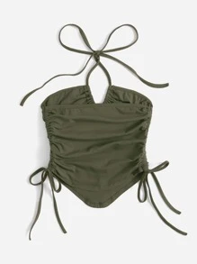 SHEIN ICON Top bandeau con nudo delantero con cordón