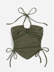 SHEIN ICON Top bandeau con nudo delantero con cordón