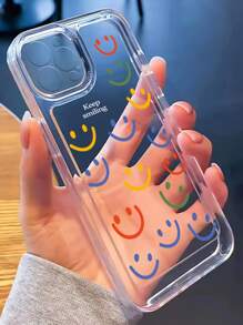 Custodia per telefono trasparente con motivo a faccia cartoni animati - Multicolore - Visualizzare 1