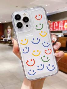 Custodia per telefono trasparente con motivo a faccia cartoni animati - Multicolore - Visualizzare 3