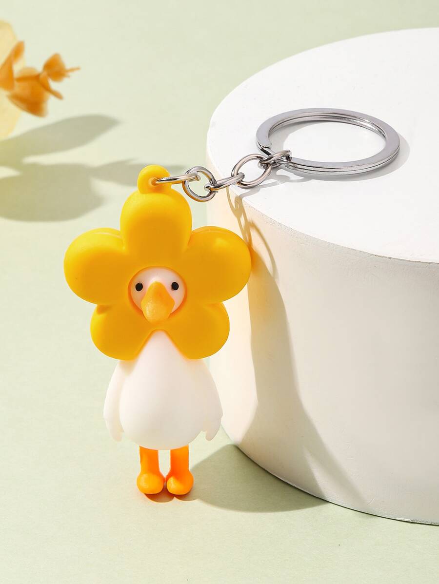 可爱时尚女士黄色卡通鸭子娃娃装饰多功能钥匙扣吊坠情人节汽车饰品包包饰品学院风哥特风 Y2k