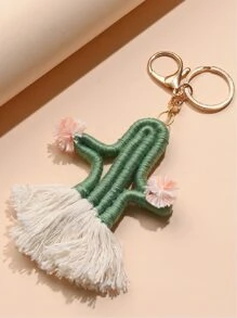 仙人掌和流蘇墜飾鑰匙圈 - 彩色 - 查看 1