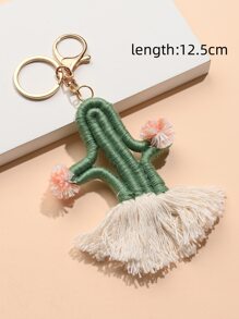 仙人掌和流蘇墜飾鑰匙圈 - 彩色 - 查看 3