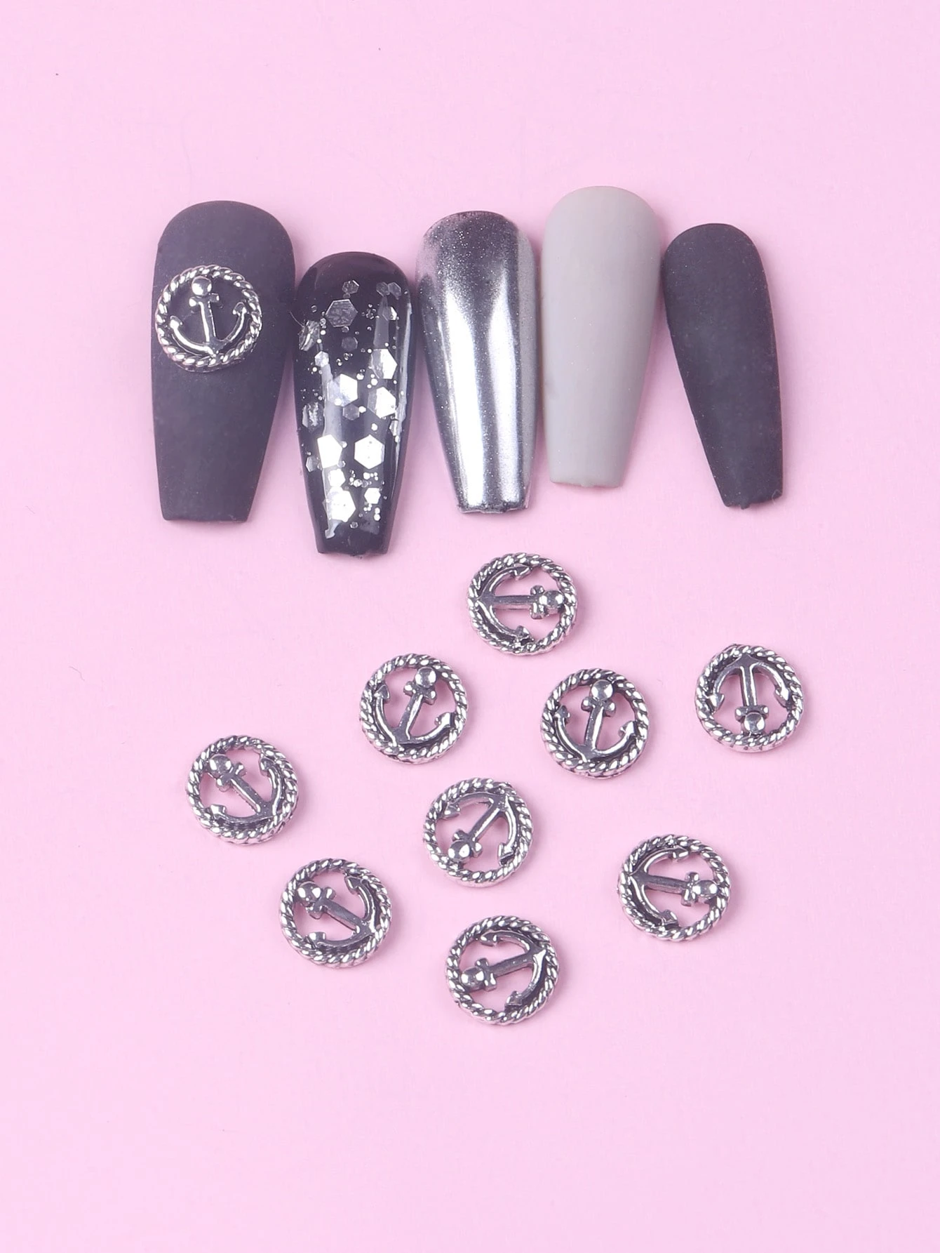 10pcs 3D Anchor Design Nail Art Decoration | SHEIN USA