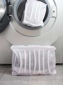 1pc Plain Shoes Laundry Bag - White - View 3