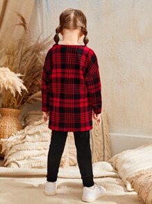 SHEIN Cô Gái Trẻ In kẻ sọc Mở Mặt trước Áo & Cami ngọn & Xà cạp - Nhiều màu - Xem 2