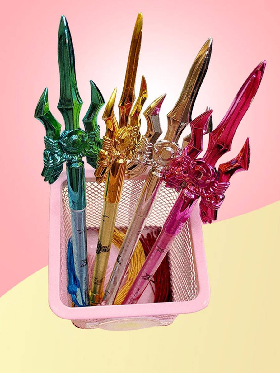 3 piezas Pluma de gel tridente en forma de al azar - Multicolor - Ver 1