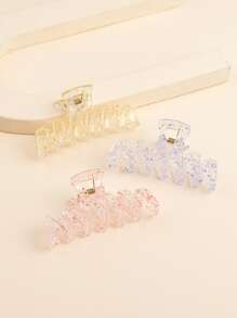 3入組潑墨圖案髮爪 - 彩色 - 查看 2