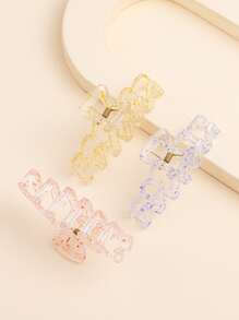 3入組潑墨圖案髮爪 - 彩色 - 查看 3