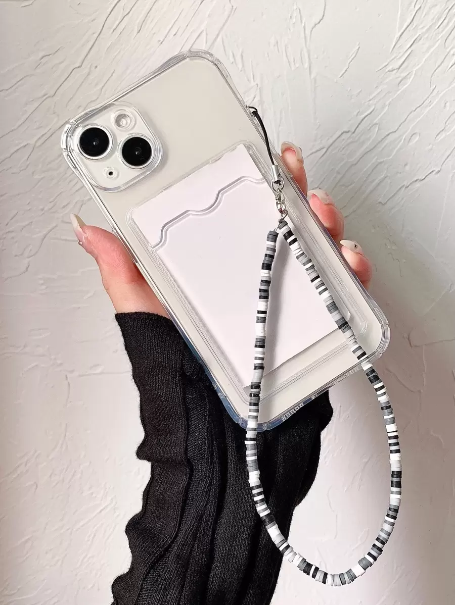 Card Slot Phone Case With Lanyard Compatible With iPhone 15/15Pro/15Plus/15Promax - Clear - View 1