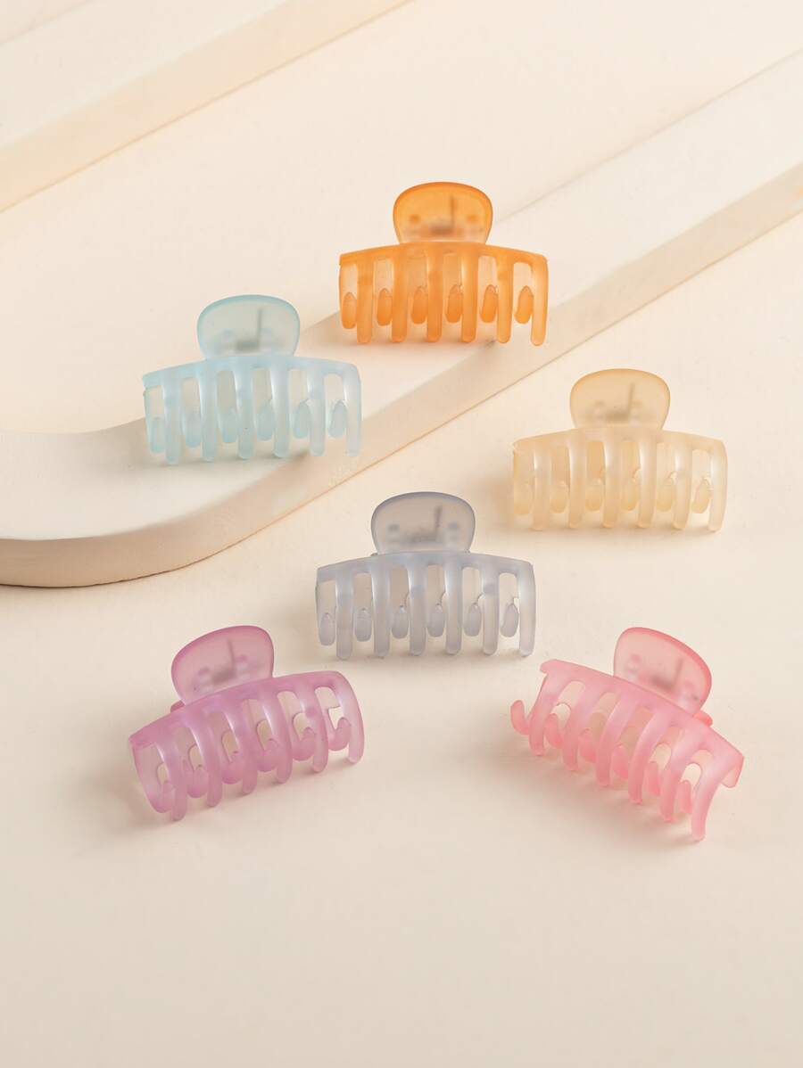 6入組素色髮爪 - 彩色 - 查看 1