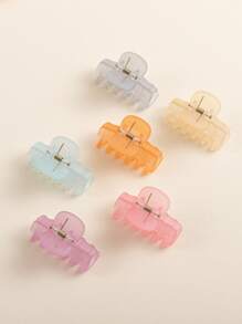 6入組素色髮爪 - 彩色 - 查看 3