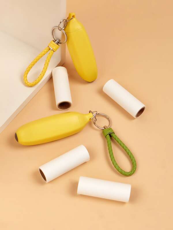 3قطعات/طقم عشوائي تصميم الموز مزيل شعر حيوان أليف أسطوانة الى قط الى منظف