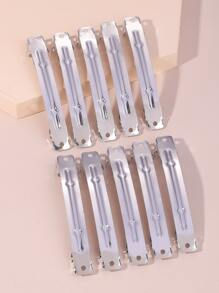 5-100pcs/Pack Regular Simple Metal Snap Hair Clips Claw Clips Hair Claws Hair Barrettes, School Stuff, Hair Accessories, Head Accessories, Hair Accessories For Women - Silver - View 8