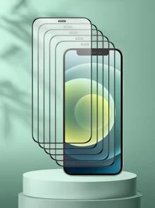 Película templada resistente a los arañazos de 5 piezas compatible con iPhone 15/15Pro/15Plus/15Promax - Negro - Ver 2