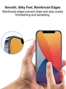 Película templada resistente a los arañazos de 5 piezas compatible con iPhone 15/15Pro/15Plus/15Promax - Negro - Ver 6