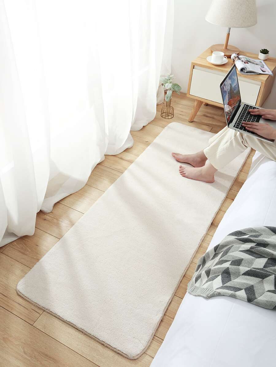 Solid Fluffy Rug - Beige - View 1