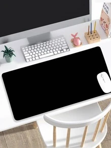 Alfombrilla de ratón de escritorio de PU lisa, alfombrilla de escritorio - Negro - Ver 1