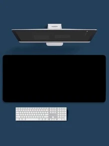 Alfombrilla de ratón de escritorio de PU lisa, alfombrilla de escritorio - Negro - Ver 2