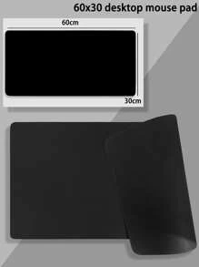 Alfombrilla de ratón de escritorio de PU lisa, alfombrilla de escritorio - Negro - Ver 4