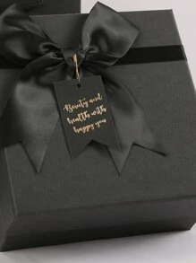 1pc Bow Decor Gift Box - Black - View 2