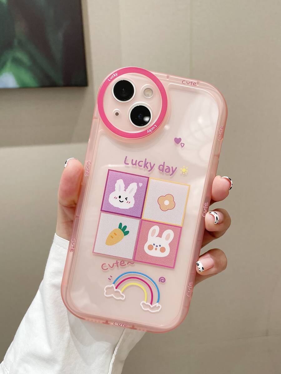 兔子印花手機殼 - 珊瑚粉 - 查看 1