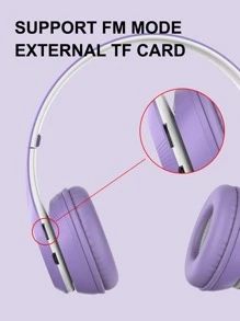 Auriculares plegables ligeros de color Macron - Morado - Ver 3