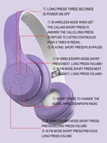 Auriculares plegables ligeros de color Macron - Morado - Ver 4