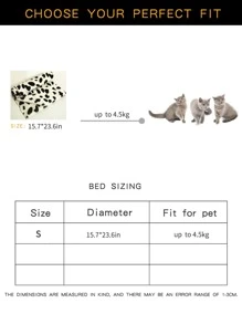 1入組奶牛圖案寵物毯 - 黑與白 - 查看 3