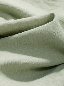 DAZY Solid Puff Sleeve Blouse - Green - View 3