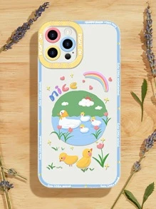 Cartoon Duck Clear Phone Case - Multicolor - View 2