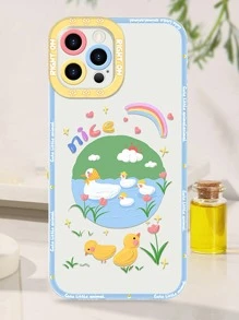 Cartoon Duck Clear Phone Case - Multicolor - View 3
