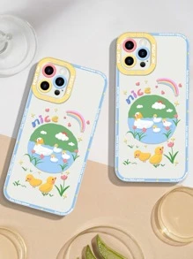 Cartoon Duck Clear Phone Case - Multicolor - View 4